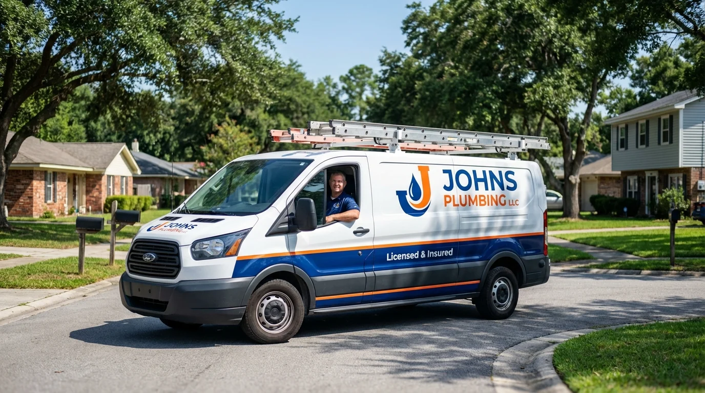 Johns Plumbing LLC service van in Glassboro, NJ
